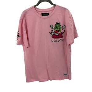 Wedding Cake Pink Graphic Tee Shirt For Men W/ Front & Back Rolling Design Sz L